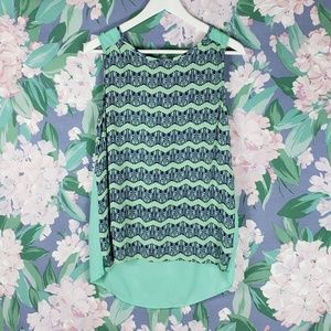 Blue & Mint Patterned Blouse 👕